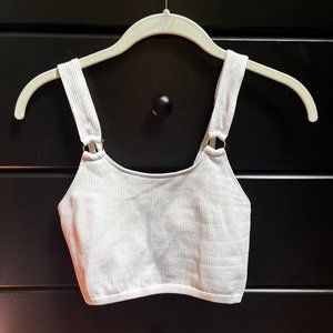 Aerie Seamless Ring Longline Bralette (White)